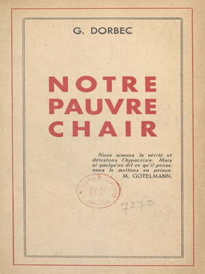 cover image of Notre pauvre chair